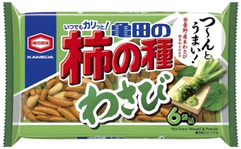 Kaki no Tane, krakersy ryżowe wasabi z orzeszkami 164G (6 x 27,5g) KAMEDA
