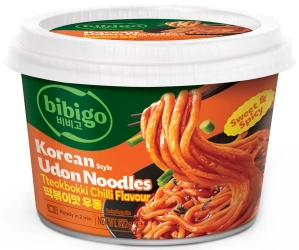 Danie makaron świeży udon Korean Style Tteokbokki Chilli 187G Bibigo