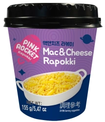 Mac&Cheese Rapokki, kluski ryżowe z makaronem w sosie serowym 155G Pink Rocket
