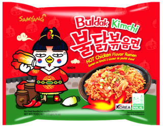 Ramyun Buldak o smaku ostrego kurczaka z kimchi, ogniście ostry 135G Samyang
