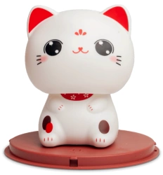 Kotek szczęścia Maneki Neko na baterię słoneczną, biały 9cm