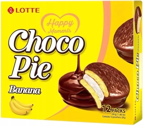 Choco Pie Banana, karton 336g LOTTE