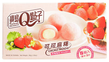 Ryżowe ciasteczka Mochi truskawkowe 80g Taiwan Dessert Q