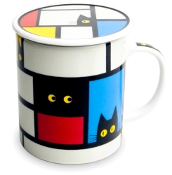 Porcelanowy kubek do herbaty z filtrem komiksowe Kotki 300ML Royal Tea