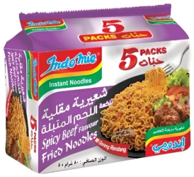 Danie instant z makaronem - pikantna wołowina 5x80g Indomie