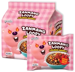 Danie Zanmang Loopy makaron w sosie z czarnej fasoli na ostro 4x110G Paldo
