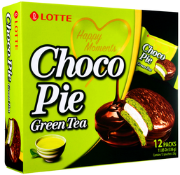 Ciasteczka Choco Pie Green Tea, pudełko 12 x 28g Lotte
