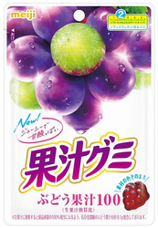 Fruit Gummy Grape 100%, żelki o smaku winogronowym 51g Meiji
