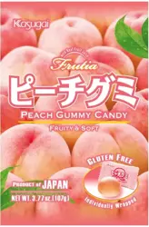 Żelki owocowe Frutia Peach Gummy - brzoskwinia 107g Kasugai